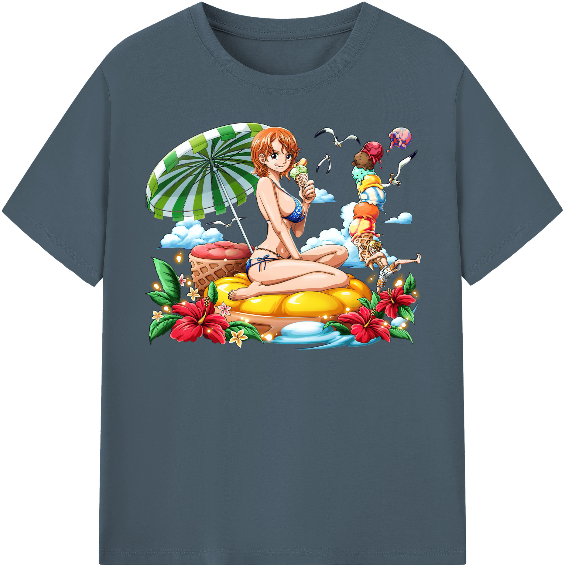 ワンピース ナミ ONE PIECE Nami 綿100％半袖Tシャツ（フロントプリント）